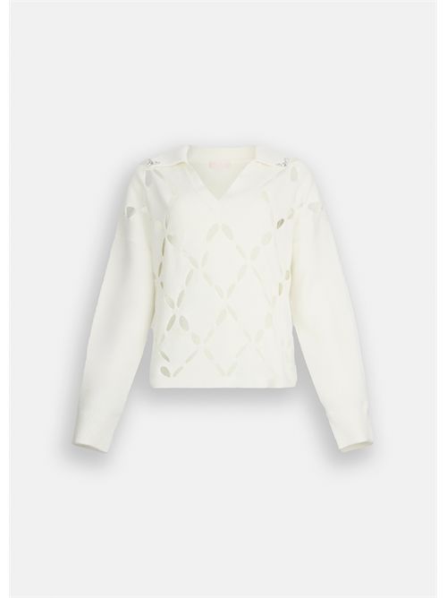 Maglia 100% lana con ricami gioiello LIU JO | MF5038MS009/10701